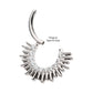 Titanium Pronged Round CZ Sun Rays Cluster Front Facing Hinged Segment Clicker