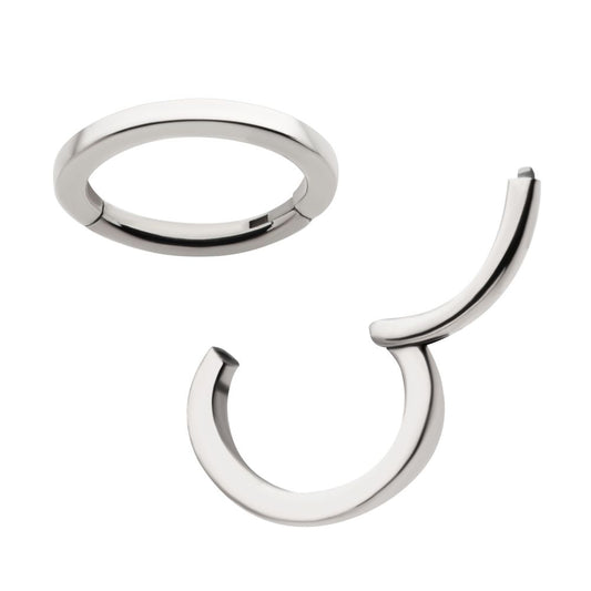 16g Titanium Oval Shape Hinged Segment Clicker (for Rook Piercing)