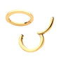 16g 24Kt Gold PVD Titanium Oval Shape Hinged Segment Clicker (for Rook Piercing)