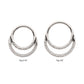 Titanium Hammered Double Hoop Front Facing Hinged Segment Clicker