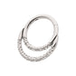 Titanium Hammered Double Hoop Front Facing Hinged Segment Clicker