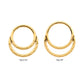 24Kt Gold PVD Titanium Hammered Double Hoop Front Facing Hinged Segment Clicker