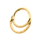24Kt Gold PVD Titanium Hammered Double Hoop Front Facing Hinged Segment Clicker