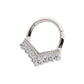 Titanium 9 Cluster Prong Set Round CZ Chevron Front Facing Hinged Segment Clicker