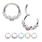 Titanium Butterfly & Marquise Gem Front Facing Hinged Segment Clicker