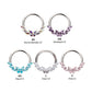 Titanium Butterfly & Marquise Gem Front Facing Hinged Segment Clicker