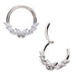 Titanium Prong Set Marquise & Round Gem Butterfly Front Facing Hinged Segment Clicker