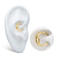 24Kt Gold PVD Titanium Crescent Moon Face Front Facing Hinged Segment Clicker