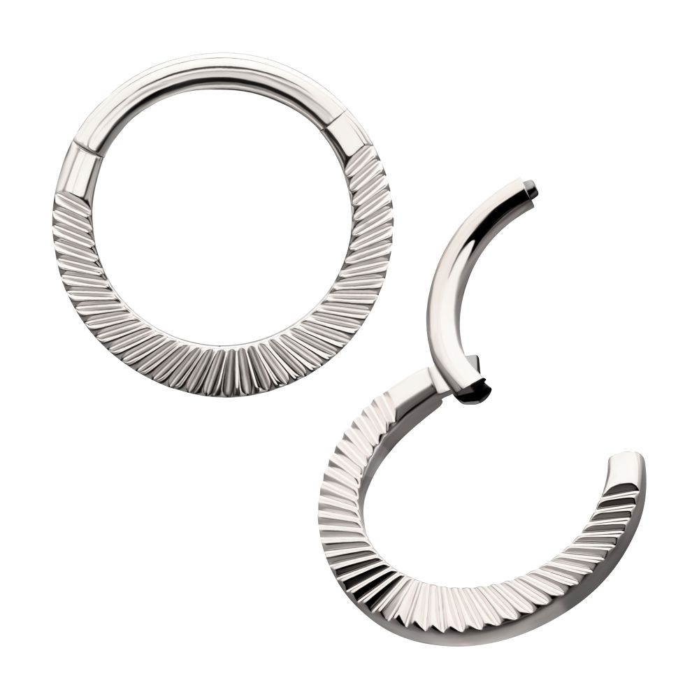 Titanium Radiant Hoop Front Facing Hinged Segment Clicker