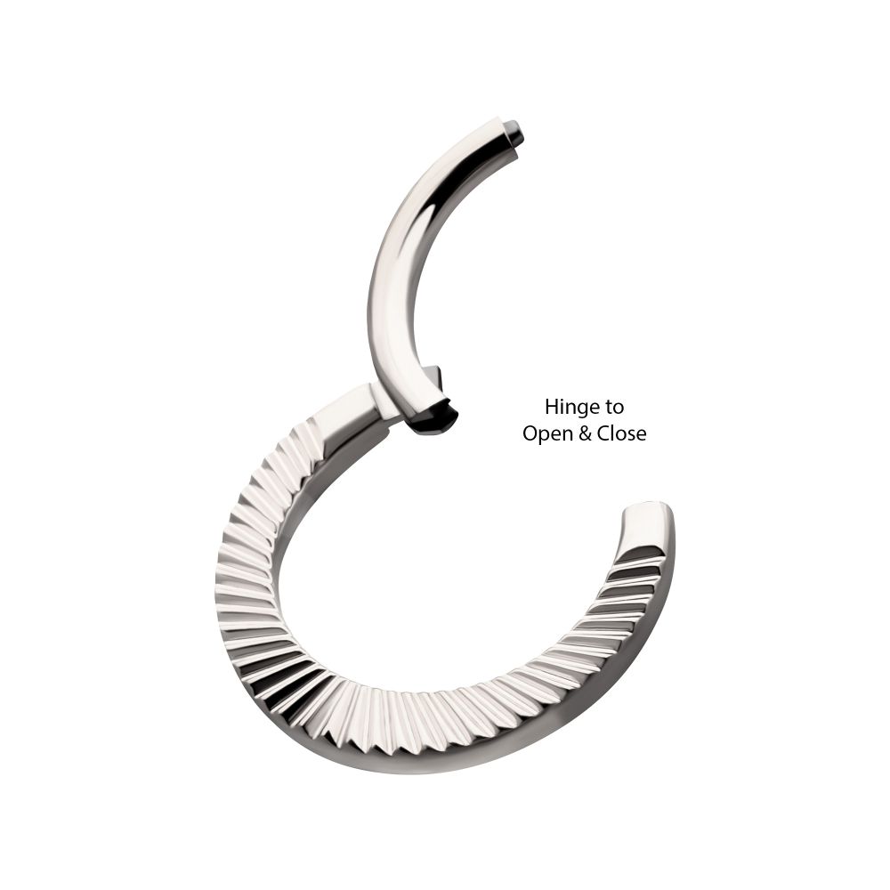 Titanium Radiant Hoop Front Facing Hinged Segment Clicker