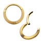 24Kt Gold PVD Titanium Radiant Round Hoop Front Facing Hinged Segment Clicker