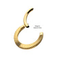 24Kt Gold PVD Titanium Radiant Round Hoop Front Facing Hinged Segment Clicker