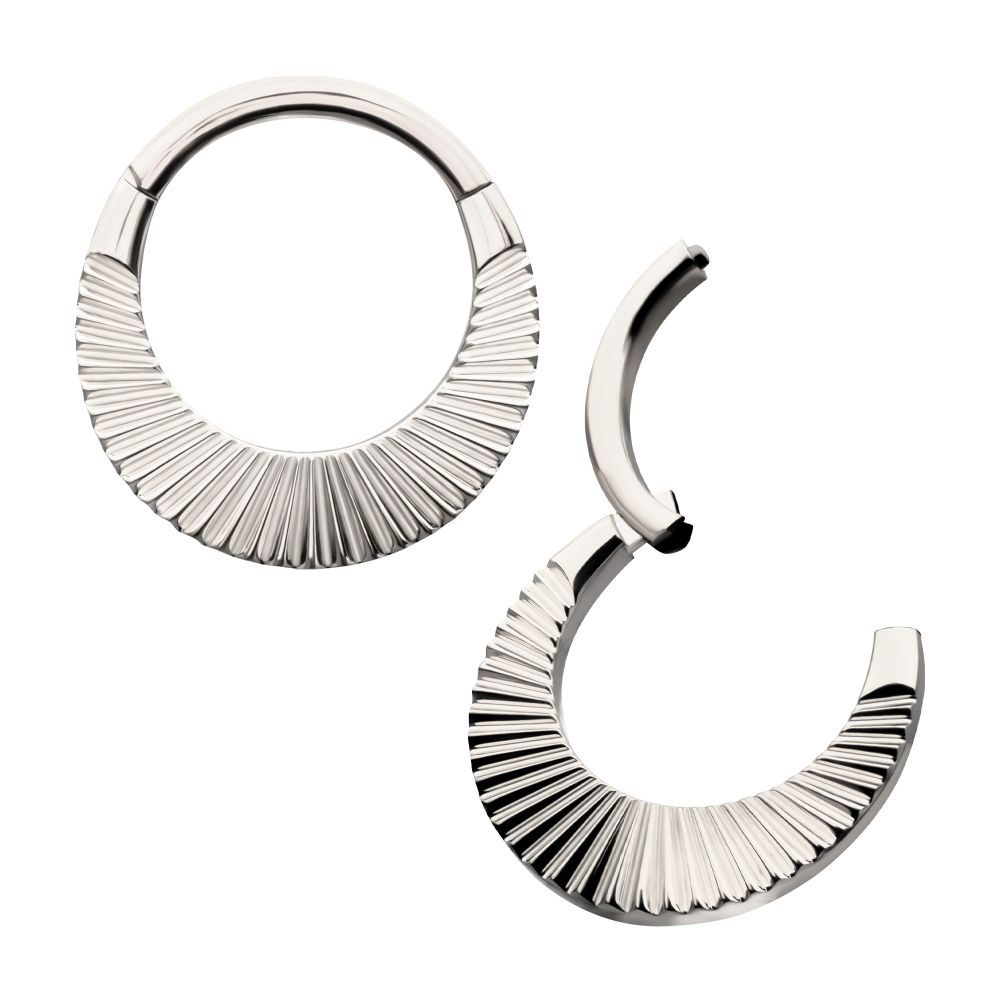 Titanium Radiant Wide Hoop Front Facing Hinged Segment Clicker
