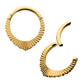 24Kt Gold PVD Titanium Radiant Pointed Hoop Front Facing Hinged Segment Clicker