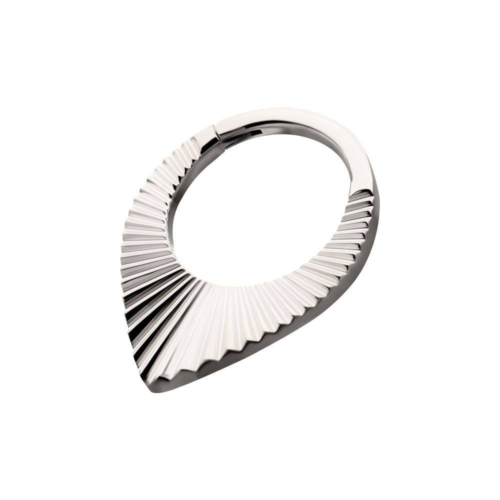 Titanium Radiant Teardrop Hoop Front Facing Hinged Segment Clicker