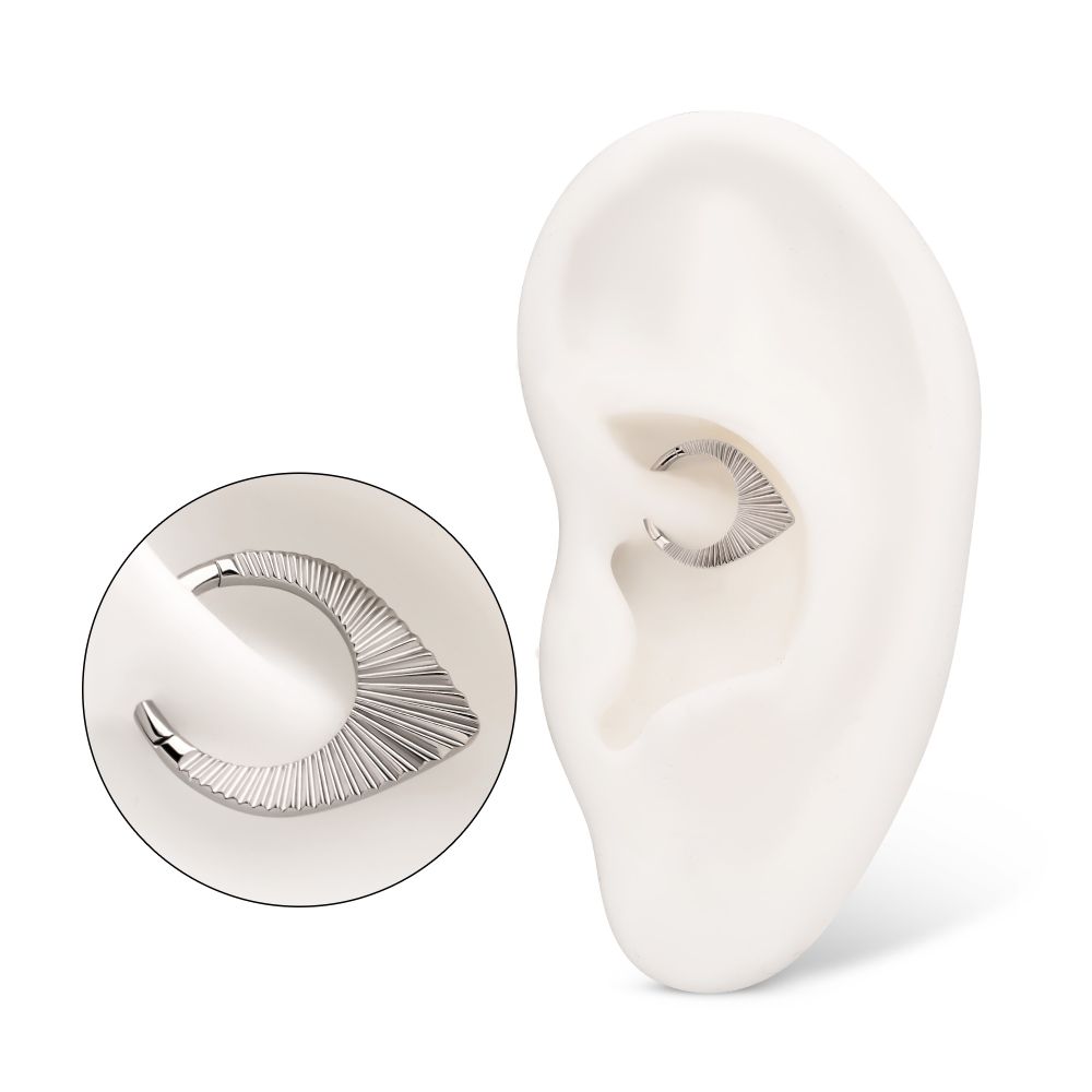 Titanium Radiant Teardrop Hoop Front Facing Hinged Segment Clicker