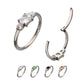 Titanium 3-Cluster Prong Set Gem Side Facing Hinged Segment Clicker