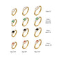 24Kt Gold PVD Titanium 3-Cluster Prong Set Gem Side Facing Hinged Segment Clicker