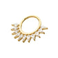 24Kt Gold PVD Titanium Kite Shape Gem Cluster Fan Front Facing Hinged Segment Clicker