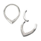 Titanium Pave Gem V-Shape Front Facing Hinged Segment Clicker