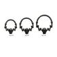 Black PVD Titanium Skull & Bone with Black CZ Gem Eyes Front Facing Hinged Segment Clicker