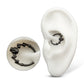 Black PVD Titanium Skull & Bone with Black CZ Gem Eyes Front Facing Hinged Segment Clicker