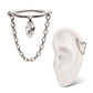 Titanium Chain Dangle Hinged Segment Clicker with Floating Marquise CZ Gem