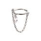 Titanium Chain Dangle Hinged Segment Clicker with Floating Marquise CZ Gem