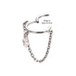 Titanium Chain Dangle Hinged Segment Clicker with Floating Marquise CZ Gem