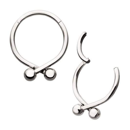 Titanium Twister Ball Hinged Segment Hoop Clicker