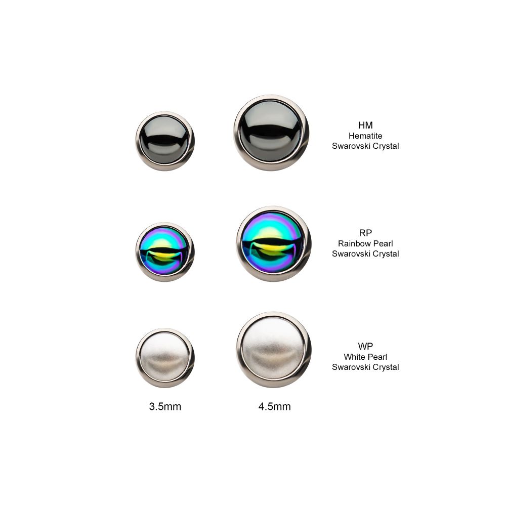 14g Titanium Internally Threaded with Swarovski Crystal Round Back Bezel Set Top