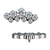 Titanium Internally Threaded with Double Row Clear CZ Top