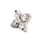 Titanium Internally Threaded with 4-Prong Set Round CZ with Crux Shape Top