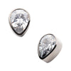 Titanium Internally Threaded with Bezel Set CZ Pear-Shaped Top
