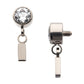 Titanium Internally Threaded Bezel Set CZ with Dangling Bar Top