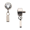 Titanium Internally Threaded Bezel Set CZ with Dangling Bar Top