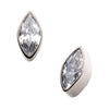 Titanium Internally Threaded with Bezel Set CZ Marquise Shape Top