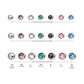 16g Titanium Internally Threaded Low Profile Bezel Set Swarovski Crystal Dermal Top