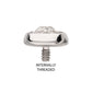 16g Titanium Internally Threaded Low Profile Bezel Set Swarovski Crystal Dermal Top