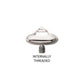 16g Titanium Internally Threaded Round Bezel Set Inverse Gem Top