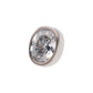 Titanium Internally Threaded with Bezel Set CZ Oval Shape Top