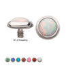 14g Titanium Internally Threaded Low Profile Bezel Set Synthetic Opal Dermal Top