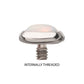 14g Titanium Internally Threaded Low Profile Bezel Set Synthetic Opal Dermal Top