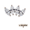 Titanium Internally Threaded with Prong Set Marquise CZ 4-Cluster Top