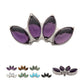 Titanium Internally Threaded with Prong Set 4-Cluster Marquise Stones Fan Shape Top