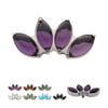 Titanium Internally Threaded with Prong Set 4-Cluster Marquise Stones Fan Shape Top