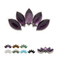 Titanium Internally Threaded with Prong Set 4-Cluster Marquise Stones Fan Shape Top