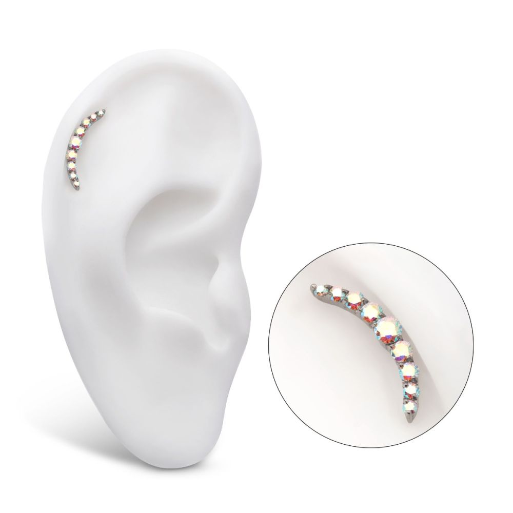 Titanium Internally Threaded Prong Set Round CZ/Opal 9-Cluster Top