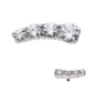 Titanium Internally Threaded with Prong Set CZ Staggered 4-Cluster Top (Right Ear)