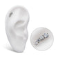 Titanium Internally Threaded with Prong Set CZ Staggered 4-Cluster Top (Right Ear)
